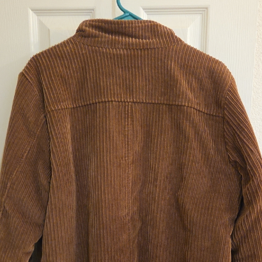 D & CO Cozy Brown Corduroy Fleece Lined Jacket Size Medium - Picture 9 of 17